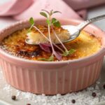 Crab Brûlée Served In A Refined Pink Ceramic Ramekin